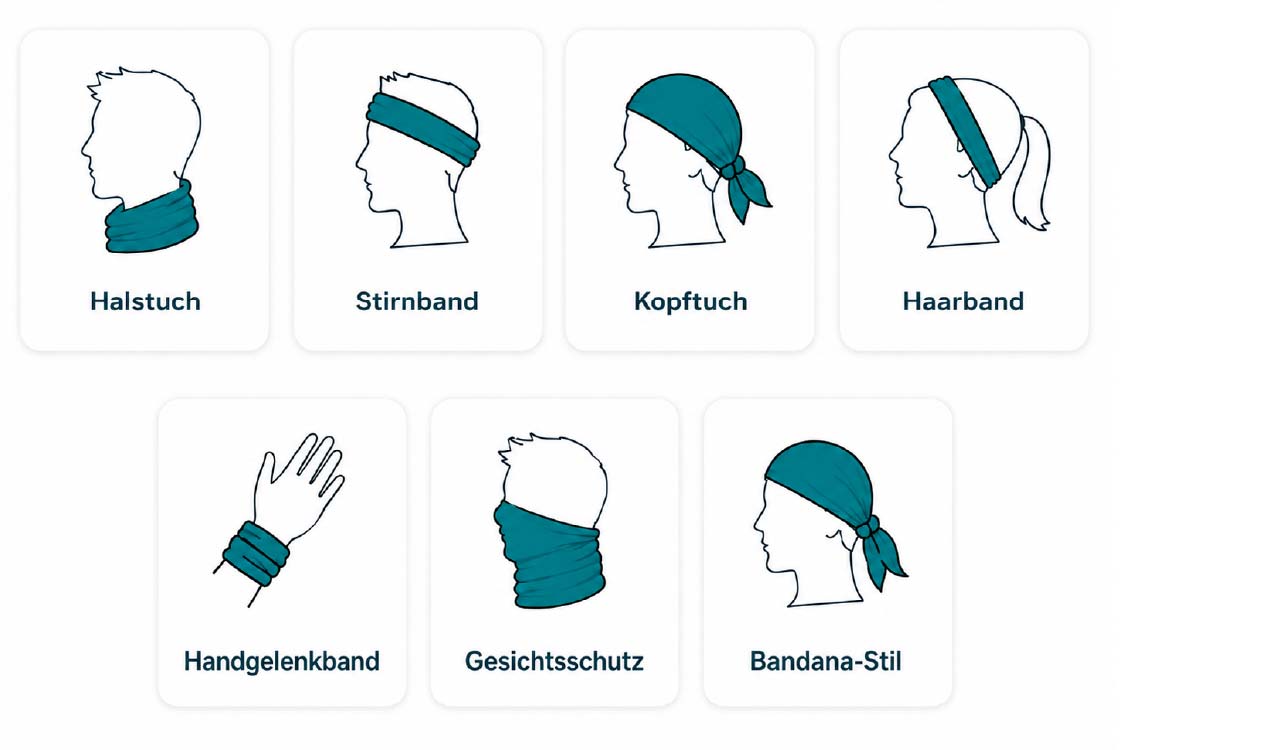 Bandana-Schlauchtuch-Einsatzmöglichkeiten
