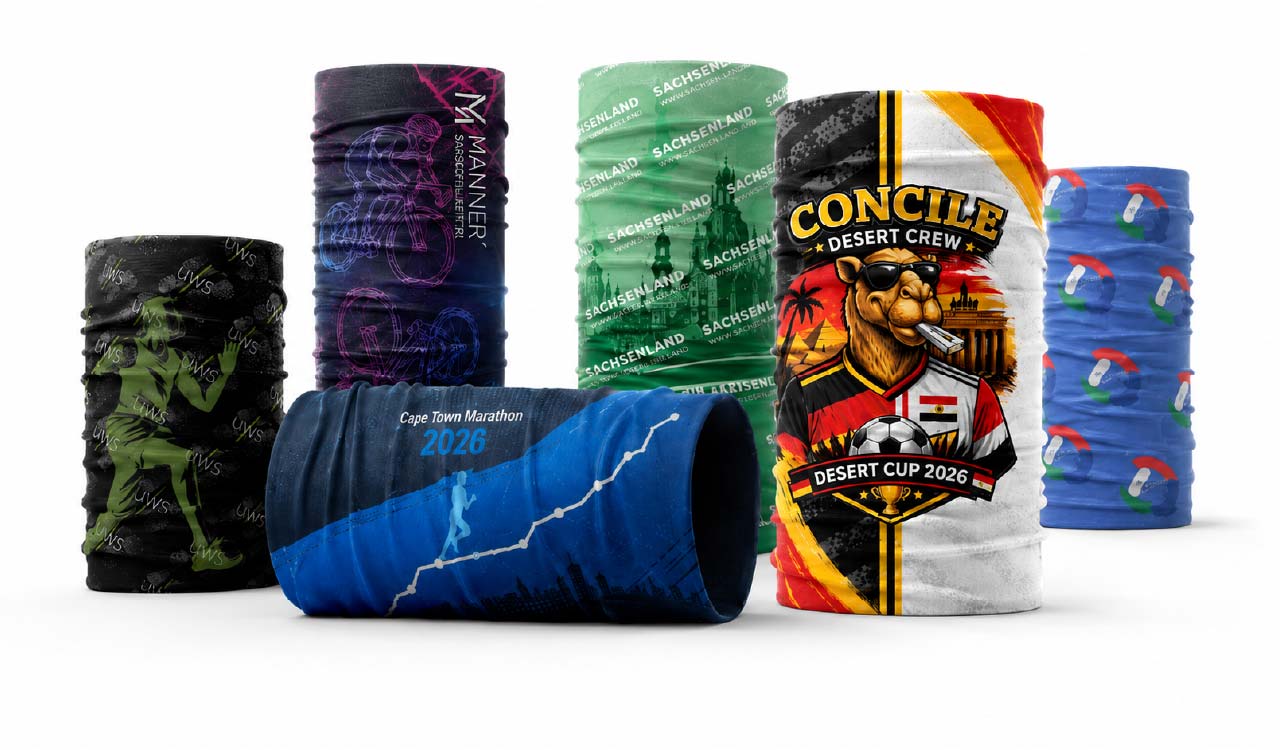 Bandana-bedrucken-lassen-Schlauchtuch Individuell bedruckte Bandanas für Firmenläufe, Vereine und Events